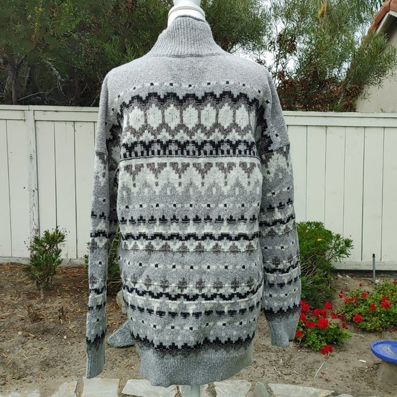 NWT Abercrombie&Fitch Cotton Blend Fair Isle Style Turtleneck Pullover Sweater.M - Picture 3 of 9